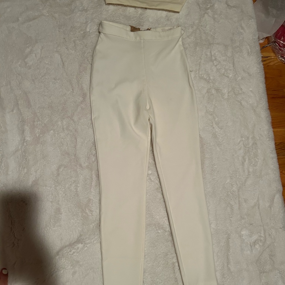 Meshki Cream Skinny Pant set
